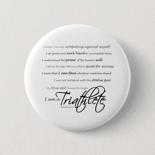 I am a Triathlete - Script Button (Front)
