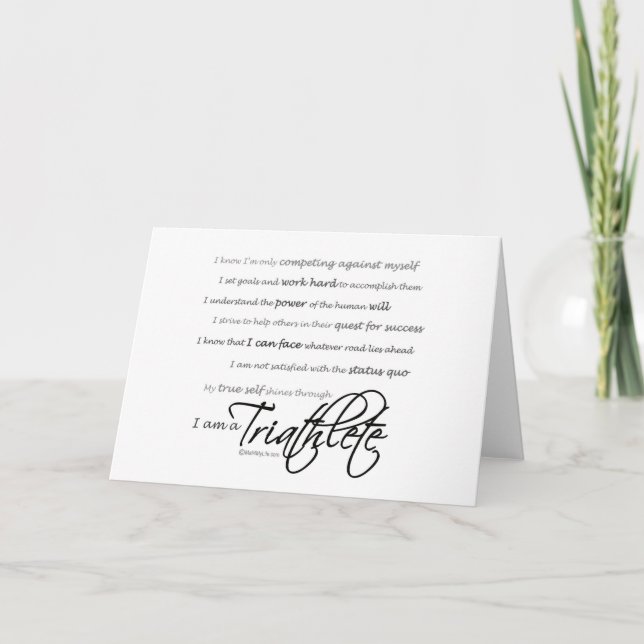 I am a Triathlete - Script Card (Front)