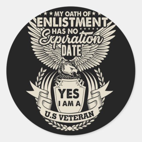 I Am A US Veteran Classic Round Sticker
