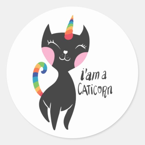 I am a unicorn _ Choose background color Classic Round Sticker