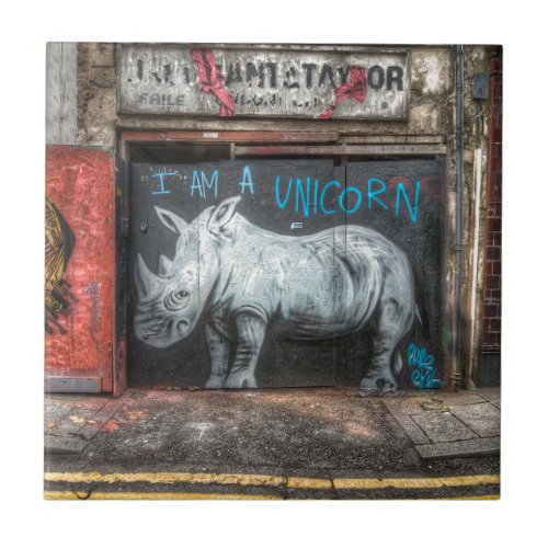 I Am A Unicorn Shoreditch Graffiti London Ceramic Tile
