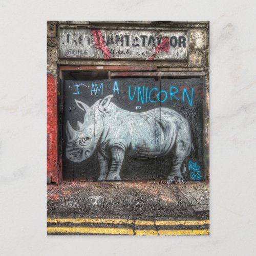 I Am A Unicorn Shoreditch Graffiti London Postcard