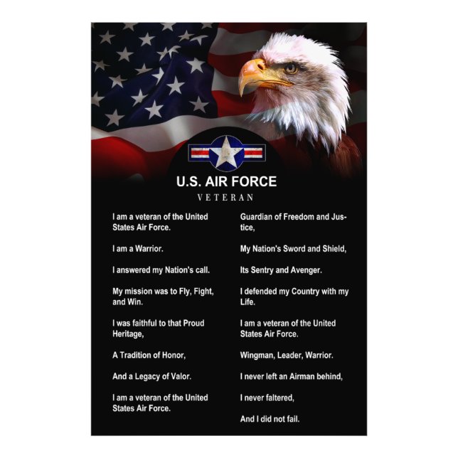 I Am a United States Air Force VETERAN Photo Print (Front)