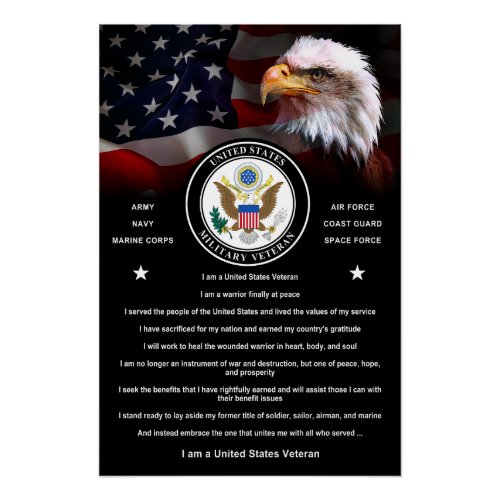 I Am a United States Veteran Poster