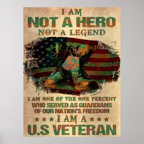 i am a us veteran veteran day memorial day fathers poster