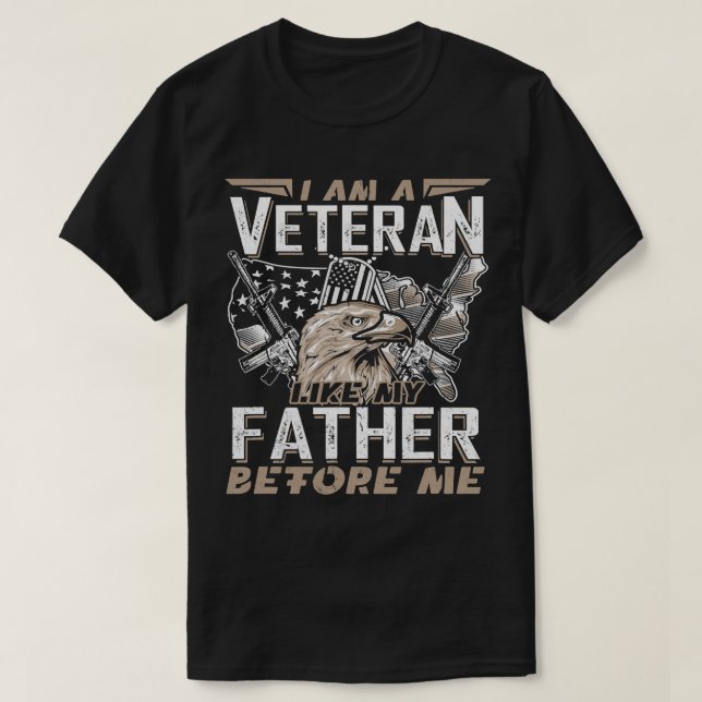 I Am A Veteran Like My Father Before Me Christmas  T-Shirt (Design Front)