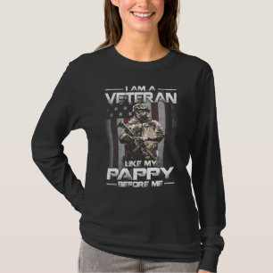 I Am A Veteran Like My Pappy Before Me Usa Flag T-Shirt