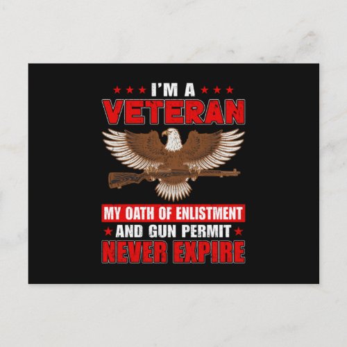 I Am A Veteran My Oath Of Enlistment Invitation Postcard