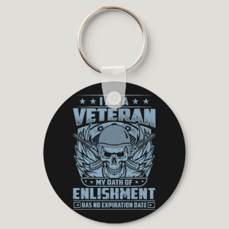 I Am A Veteran Oath Of Enlistment Has No Expiratio Keychain