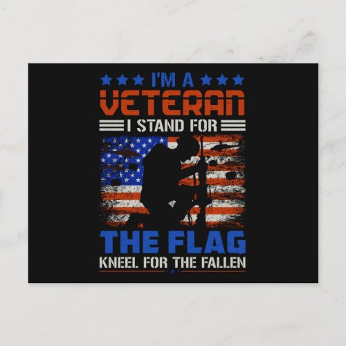 I Am A Veteran Stand For The Flag _ USA Hero Gift Postcard