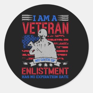 I Am A Veteran - The Perfect USA Hero Gift Classic Round Sticker