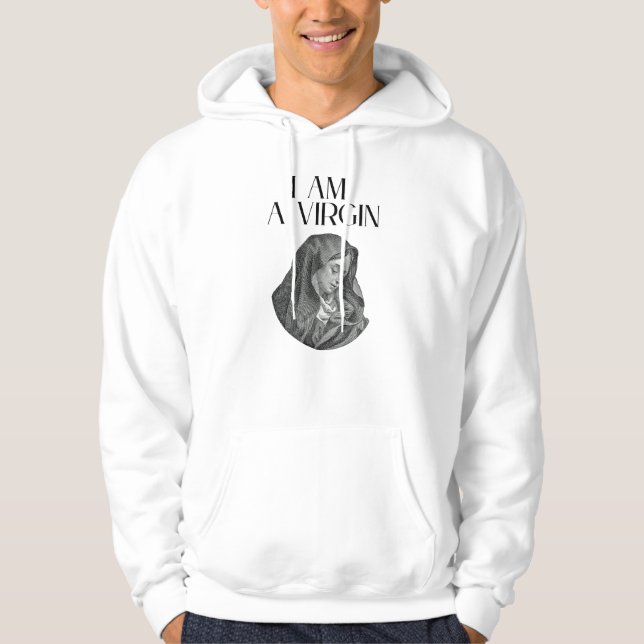 I AM A VIRGIN - FUNNY MEN  HOODIE (Front)