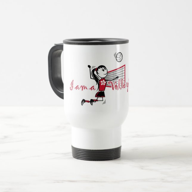 "I am a Volleyball Girl"-For Players Travel Mug (Front Left)
