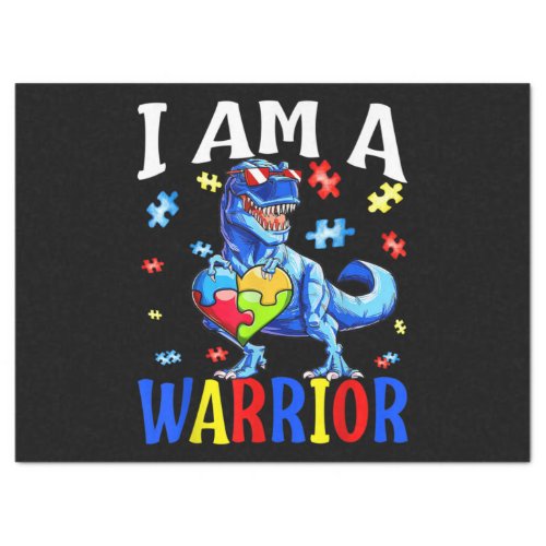 I Am A Warrior Autism Family Dinosaur Autism Tissue Paper