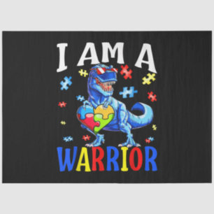 I Am A Warrior Autism Family Dinosaur Autism Tissue Paper
