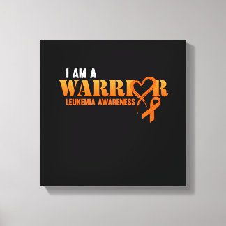 I Am A Warrior Leukemia Awareness Orange Ribbon Canvas Print