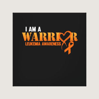 I Am A Warrior Leukemia Awareness Orange Ribbon Canvas Print