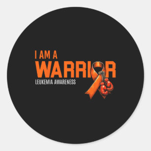 I Am A Warrior Leukemia Cancer Awareness Boxing Gl Classic Round Sticker