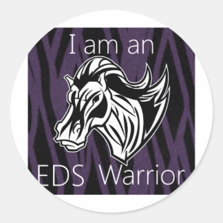 I am a warrior.png classic round sticker
