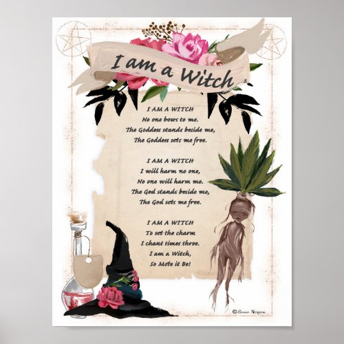 I AM a WITCH CHANT Poster