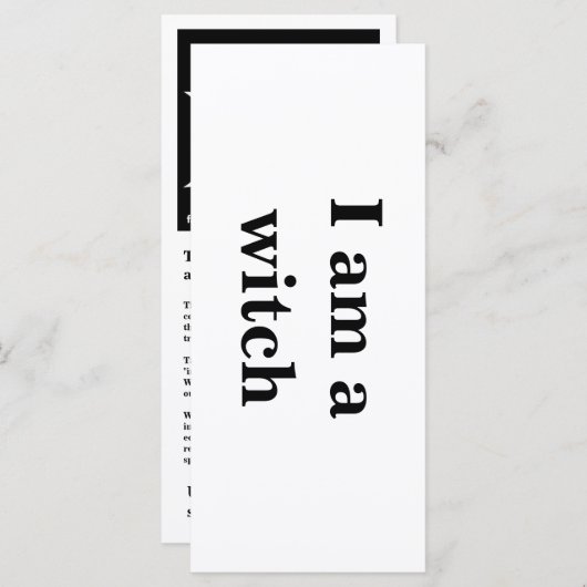 "I am a witch" Intention Card (Front/Back)
