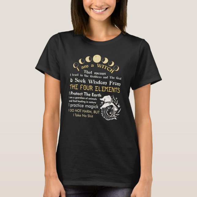 I Am A Witch Pagan Witch Affirmation Occult Wicca  T-Shirt (Front)