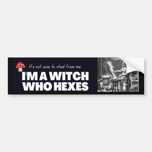 I am a witch who hexes  bumper sticker