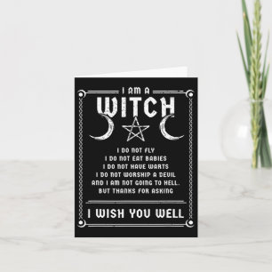 I Am A Witch Wicca Halloween Pagan Costume Card