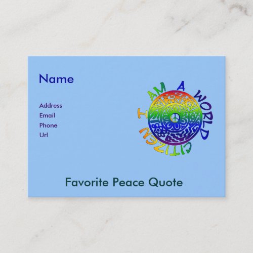 I Am A World Citizen Business Card Templates