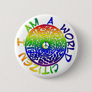 I Am A World Citizen Pinback Button
