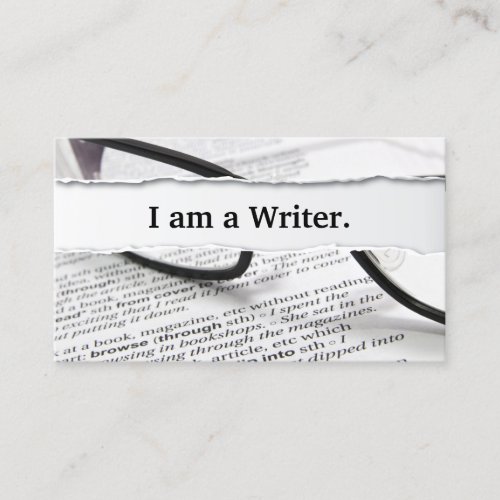 I Am a Writer business card