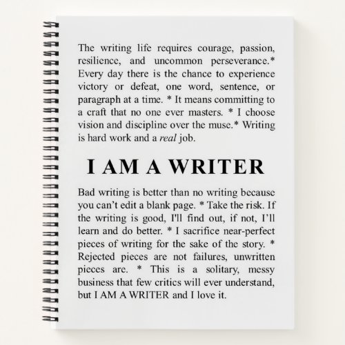 I AM A WRITER Custom Notebook