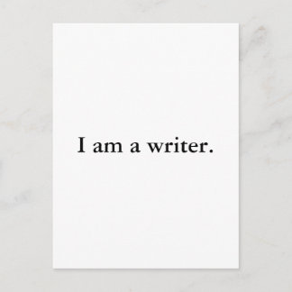 I am a writer postcard