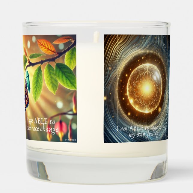 I am ABLE - Peony Affirmation Candle (Left)