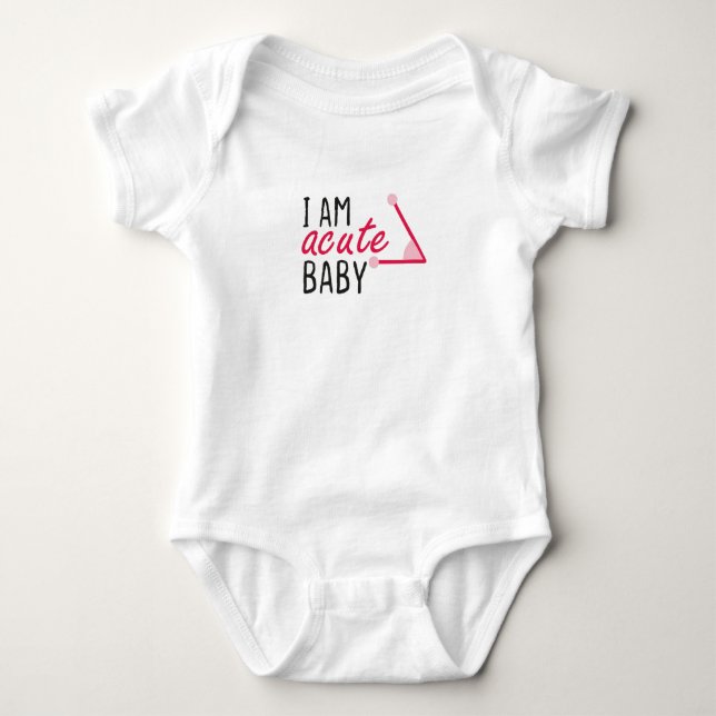 I am Acute Baby Pink, Math Baby,New Mom Gift pink Baby Bodysuit (Front)