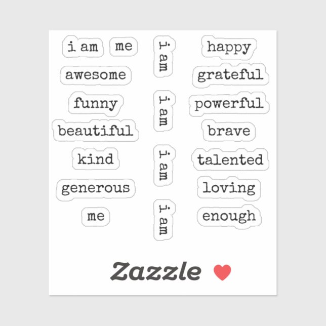 I am Affirmation Motivational Sticker (Sheet)