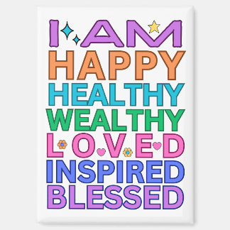 I Am Affirmations Magnet – Colorful Positive Vibes
