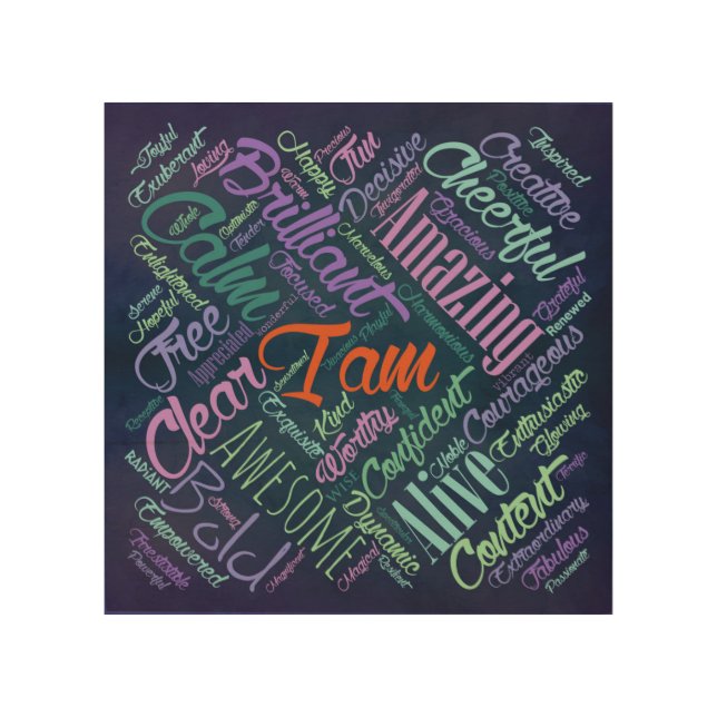 I am Affirmations Word Cloud Art (Front)