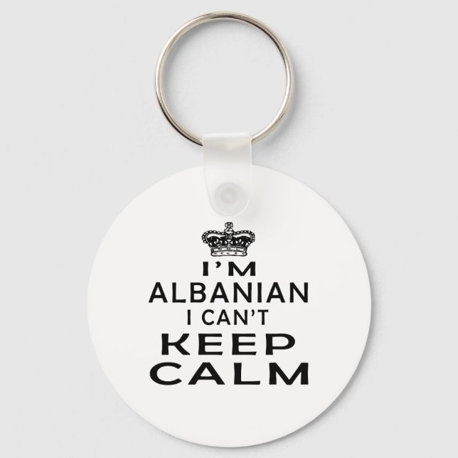 I am Albanian I can't keep calm Keychain (Front)
