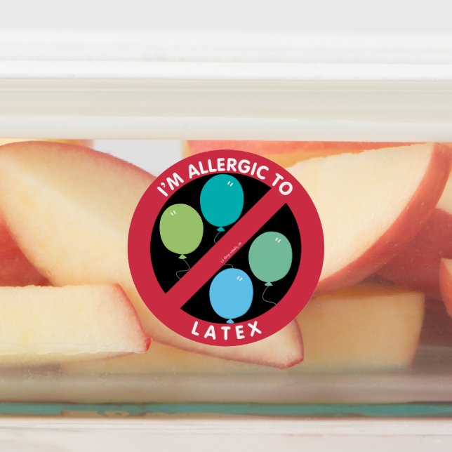 I Am Allergic To Latex Kids Allergy Labels (Affixed)