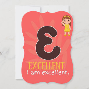 I AM ALPHABET E AFFIRMATION CARD FOR KIDS