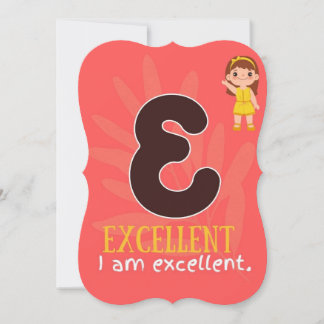 I AM ALPHABET E AFFIRMATION CARD FOR KIDS