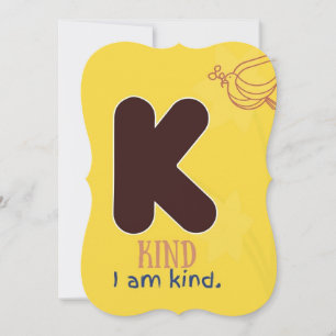 I AM ALPHABET K AFFIRMATION CARD FOR KIDS