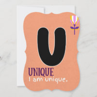 I AM ALPHABET U POSITIVE AFFIRMATION CARD FOR KIDS