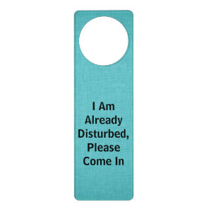 I am already disturbed, please come in door hanger