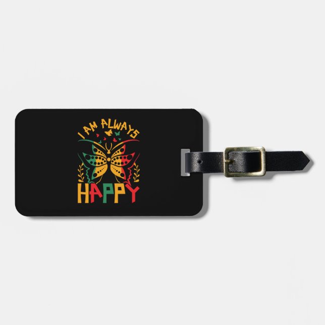 i_am_always_happy_02 luggage tag (Front Horizontal)