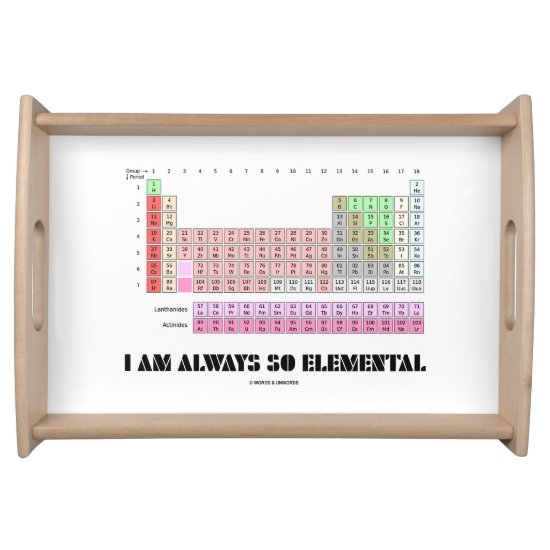 I Am Always So Elemental Periodic Table Elements Serving Tray