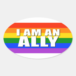 I Am An Ally Oval Sticker