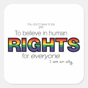 I am an ally square sticker