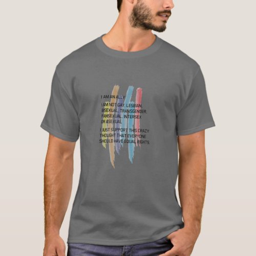 I Am An Ally Support For The LGBTQ Gay Lesbian Tra T_Shirt